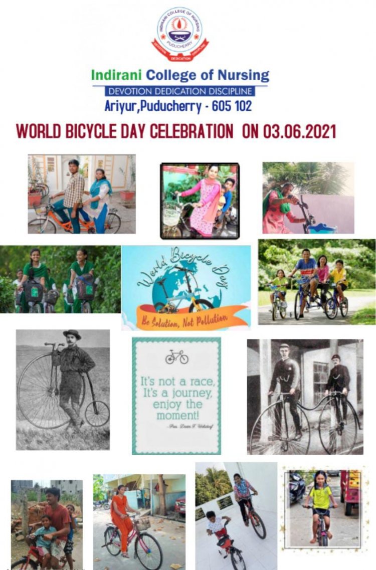 REPORT ON WORLD BICYCLE DAY 2021 - Indirani College of Nursing 