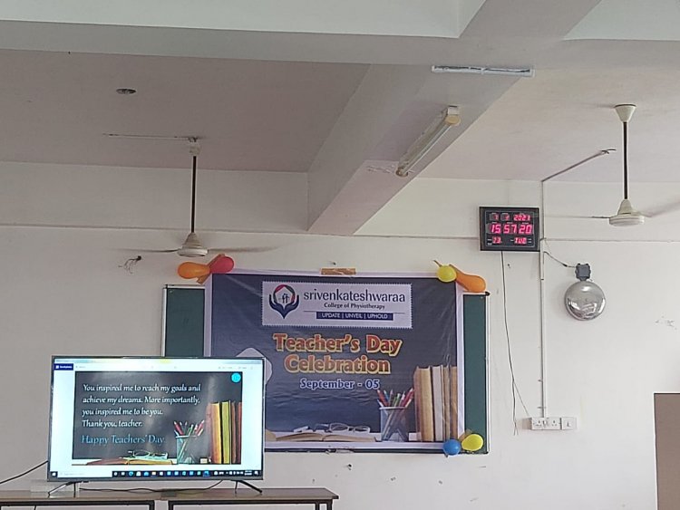 Teachers Day 2021 - Sri Venkateshwaraa College of Physiotherapy, Ariyur, Puducherry