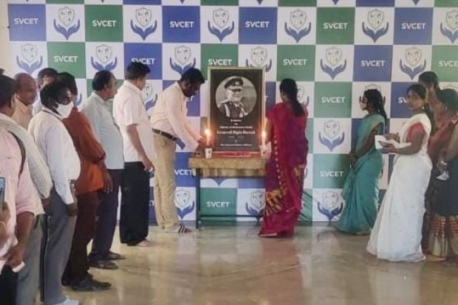 General Bibin Rawat Condolence- Sri Venkateshwaraa College of Engineering and Technology, Ariyur, Puducherry 605 102.