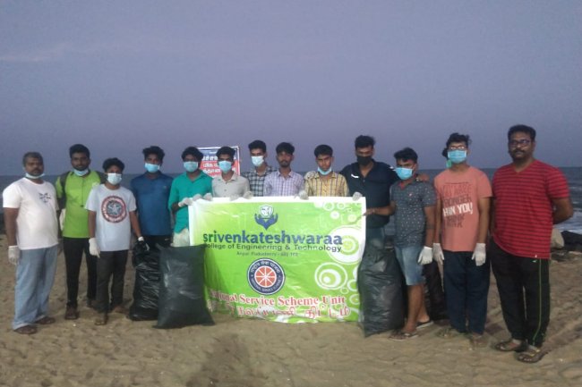 NSS Activity Beach Cleaning - Sri Venkateshwaraa College of Engineering and Technology, Ariyur, Puducherry 605 102.