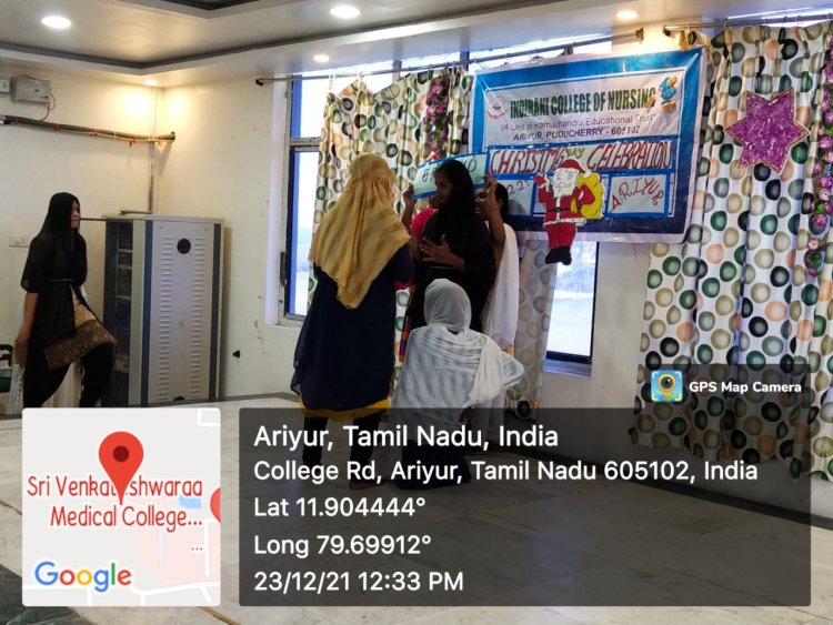 Christmas Day Celebration - Indirani College of Nursing, Ariyur, Puducherry 605 102.