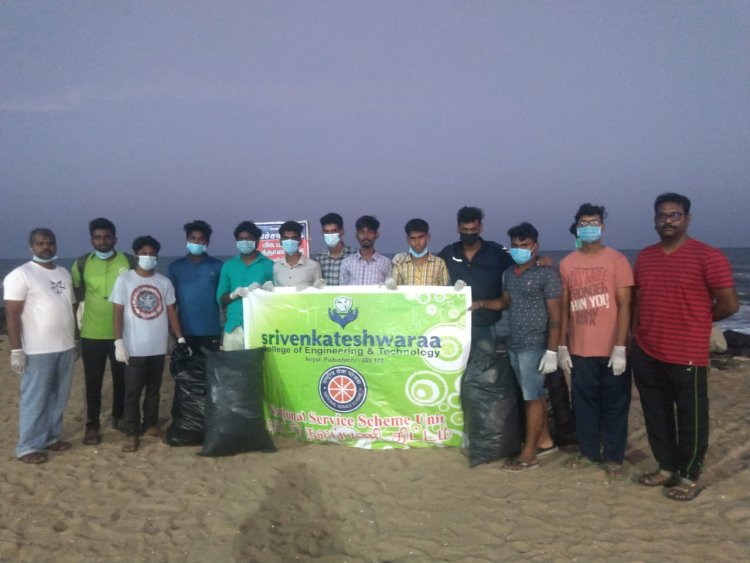 NSS Activity Beach Cleaning - Sri Venkateshwaraa College of Engineering and Technology, Ariyur, Puducherry 605 102.