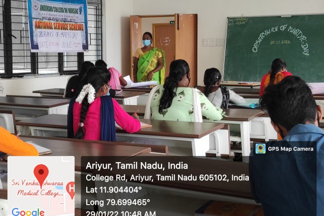 MARTYR’S DAY  - Indirani College of Nursing, Ariyur, Puducherry