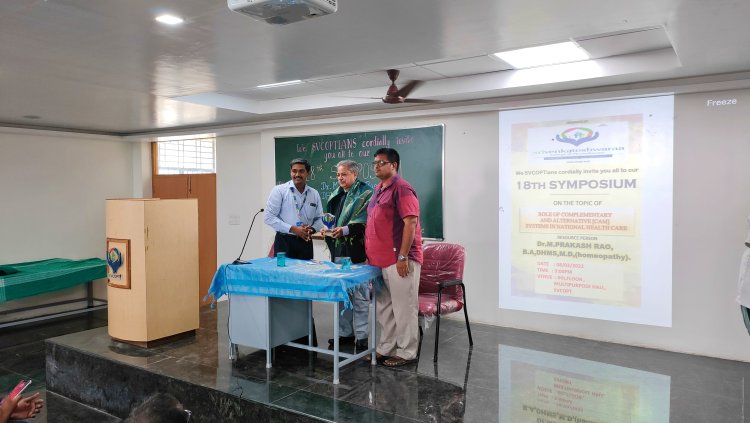 “18th Symposium” - “Role of Complementary and Alternative(CAM) systems in National Health Care” - Sri Venkateshwaraa College of Physiotherapy, Ariyur, Puducherry 605 102.