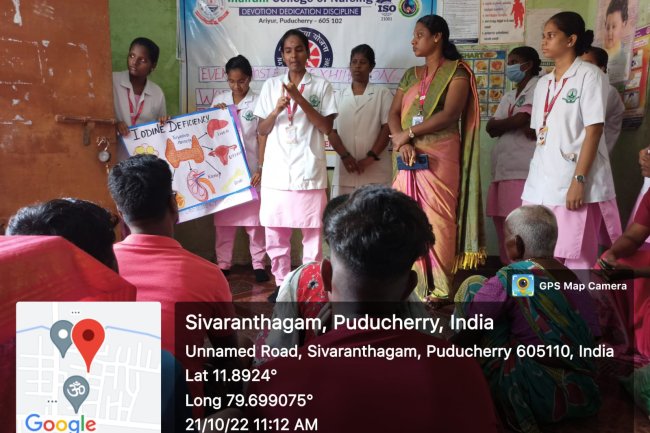 Iodine Disorder Deficiency day- Indirani College of Nursing