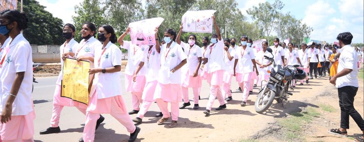 WORLD BREAST CANCER AWARENESS MONTH OCTOBER 2022 MASS RALLY REPORT – Indirani College of Nursing