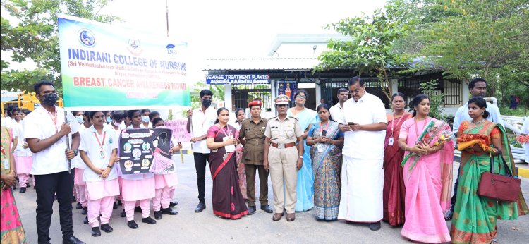 WORLD BREAST CANCER AWARENESS MONTH OCTOBER 2022 MASS RALLY REPORT – Indirani College of Nursing