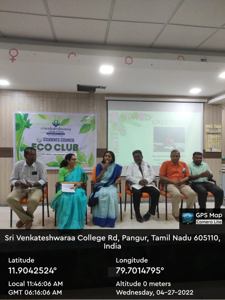 Students council :Eco club of Sri Venkateshwaraa Dental College had arranged the plantation drive in order to celebrate ‘World Earth Day-2022’ - Sri Venkateshwaraa  Dental College