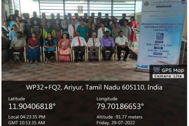 RESEARCH METHODOLOGY WORKSHOP FOR POST GRADUATES- 2022