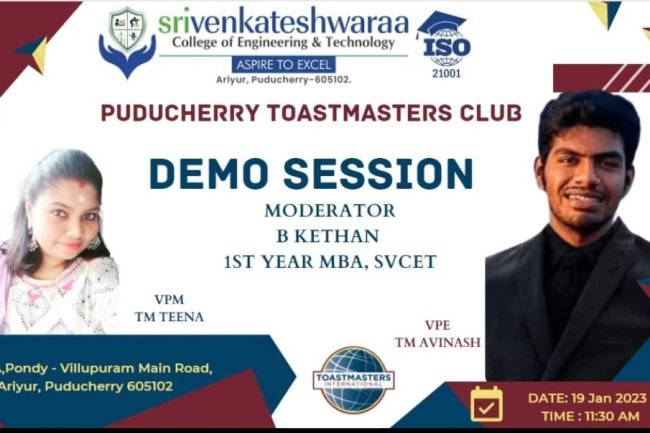 MBA TOAST MASTERS CLUB DEMONSTRATION