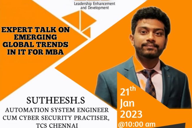 EXPERT TALK ON EMERGING GLOBAL TRENDS IN IT FOR MBA STUDENTS