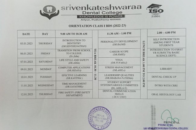 Orientation class 1ST  BDS