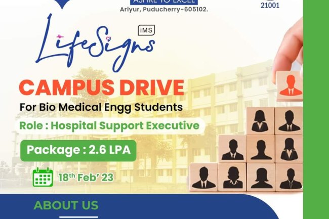 SVCET - LIFE SIGNS PLACEMENT DRIVE ON  18-2-2023