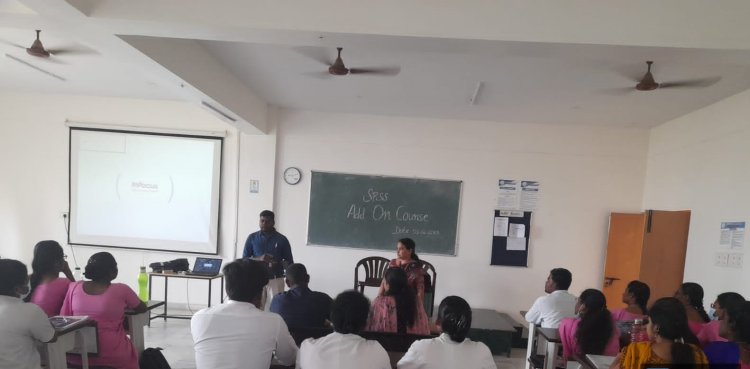 The Internal Quality Assurance Cell(IQAC) organized a addon course on SPSS on 3rd and 4thFebruary 2023 - Indirani College of Nursing