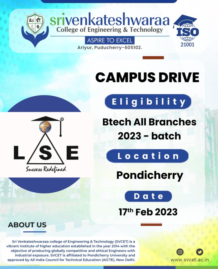 SVCET hosts LSE Group Campus Drive on 17-2-2023