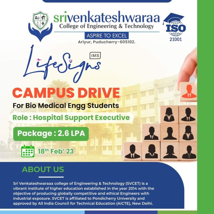 SVCET - LIFE SIGNS PLACEMENT DRIVE ON  18-2-2023