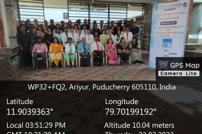 Research methodology workshop was held on February 23rd to 25th, 2023 - Sri Venkateshwaraa Dental College