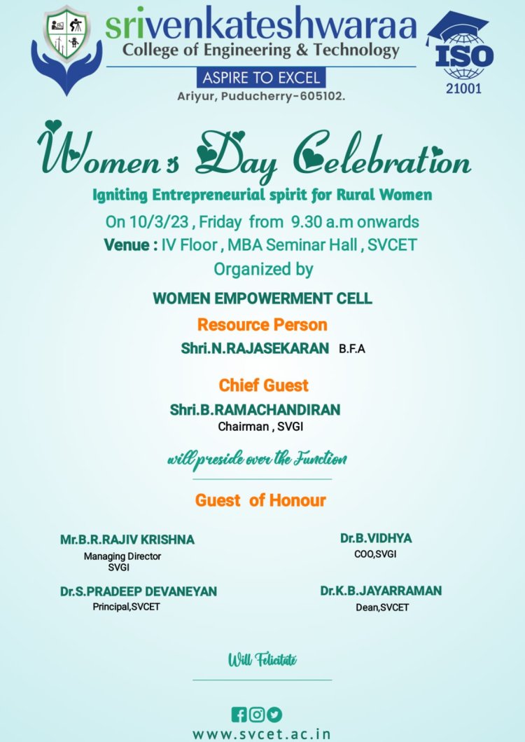 Womens' Day Celebration on 8-3-2023