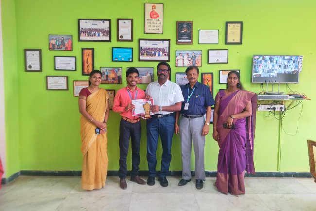 I year MBA Student Mr.Kethan achieved "BEST MANAGER" Award