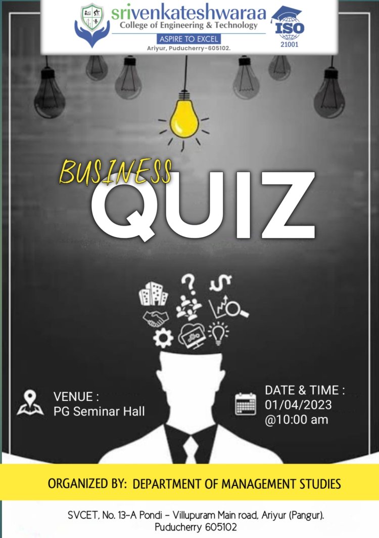 BUSINESS QUIZ PROGRAMME FOR MBA STUDENTS