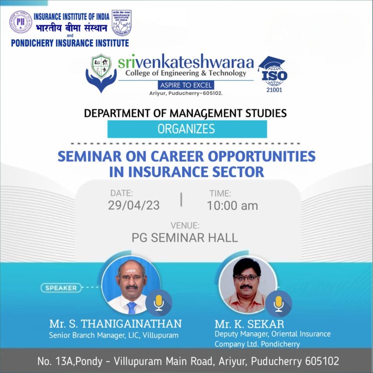 Seminar on "Career Opportunities in the Insurance Sector" for  MBA students