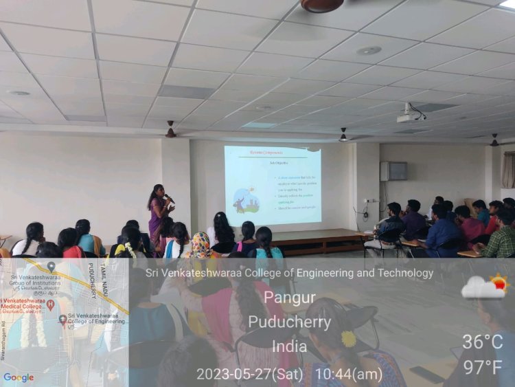 Workshop on Resume Preparation ( DOMS Activities)  for I MBA Students on 27th May 2023