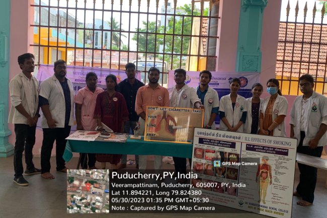 Oral Cancer Screening and Treatment Camp @ Veerampattinam - Sri Venkateshwaraa Dental College