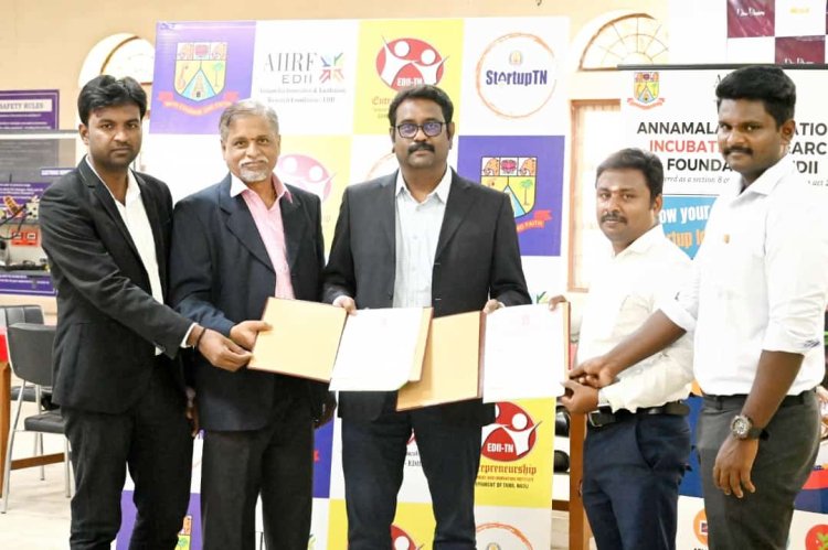 SVCET has collaboration by signing a Memorandum of Understanding (MoU) with Annamalai Innovation and Incubation Research Foundation (AIIRF)
