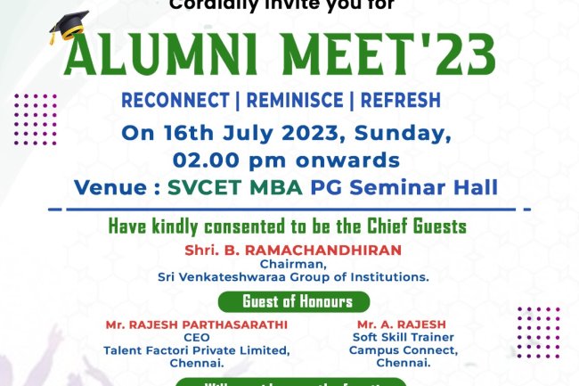 ALUMNI ASSOCIATION MEET ( III BATCH 2016-2020 ) ON 16-7-2023 AT SVCET