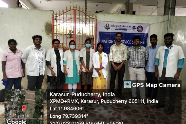 Community Dental Camp- Karasur, Puducherry (31.07.2023-Monday)