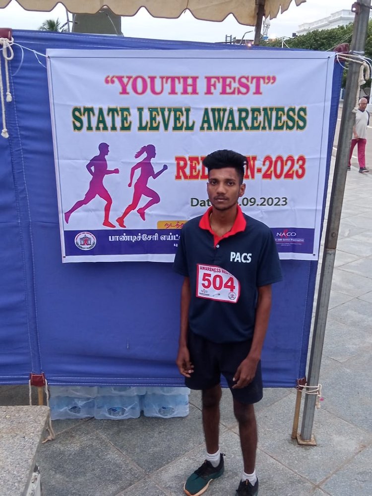 RRC RED RUN COMPETITION– MR. S. PRAVIN B. SC NURSING II YEAR – HOLDS  SEVENTH PLACE IN STATE MARATHON