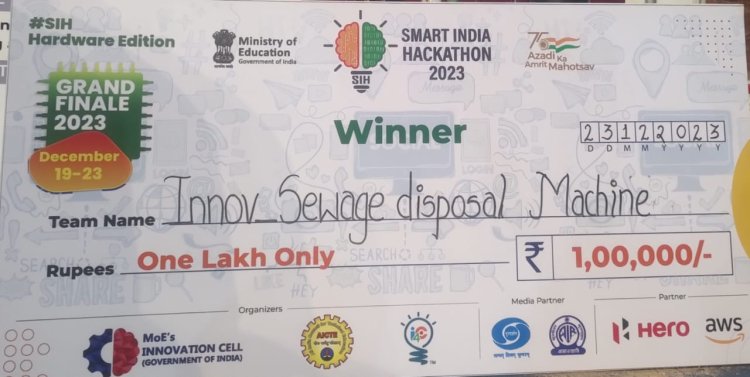 SVCET Students have participated in SMART INDIA HACKATHON 2023 SENIOR HARDWARE EDITION GRAND FINALE 2023 held at MIT-ADT UNIVERSITY, PUNE  from December 19th to 23rd, 2023 and won the WINNER TITLE with FIRST PRIZE Rs.1 LAKH. 