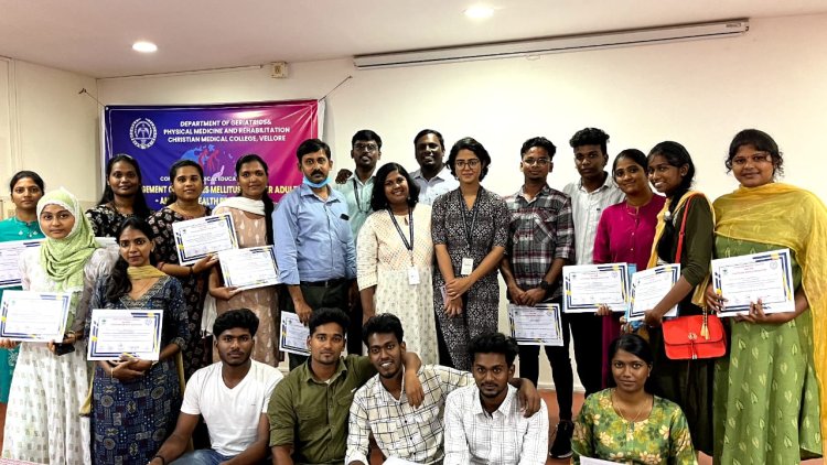 OUR  PG 1ST YEAR STUDENTS ATTENDED CONFERENCE  AT CHRISTIAN MEDICAL COLLEGE VELLORE, WHICH WAS CONDUCTED BY THE DEPARTMENT OF GERIATRICS & PHYSICAL MEDICINE  IN THE TOPIC OF " MANAGEMENT OF DIABETICS MELLITUS IN OLDER ADULTS"-AN ALLIED HEALTH PERSPECTIVE.