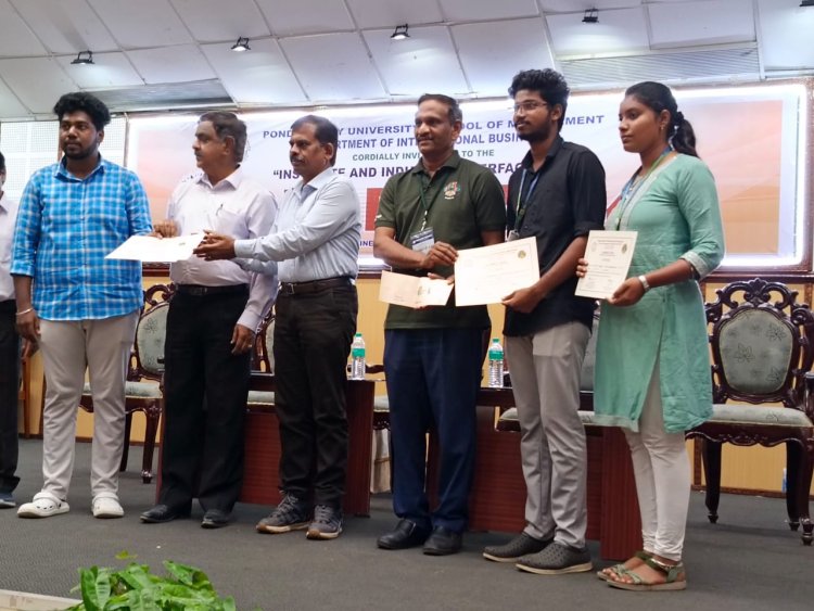 SVCET MBA CANDIDATES BAGGED PRIZES IN GLOBIZZ 2024 AT PONDICHERRY UNIVERSITY