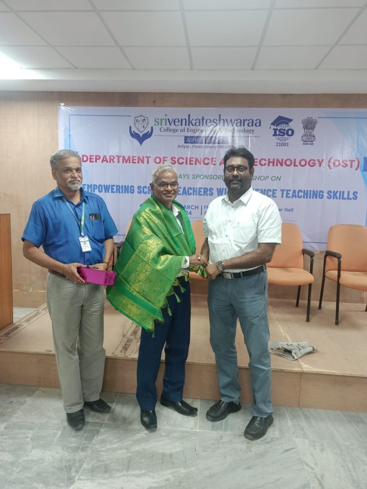 SVCET DST 2 DAYS WORKSHOP FOR SCHOOL TEACHERS ON 22 AND 23-3-2024
