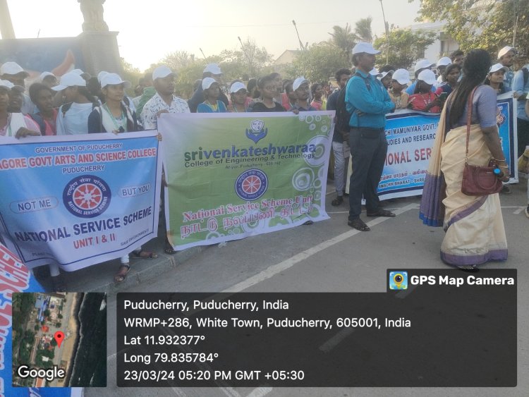 SVCET NSS STUDENTS ELECTION AWARENESS RALLY ON 23.03.2024 Saturday