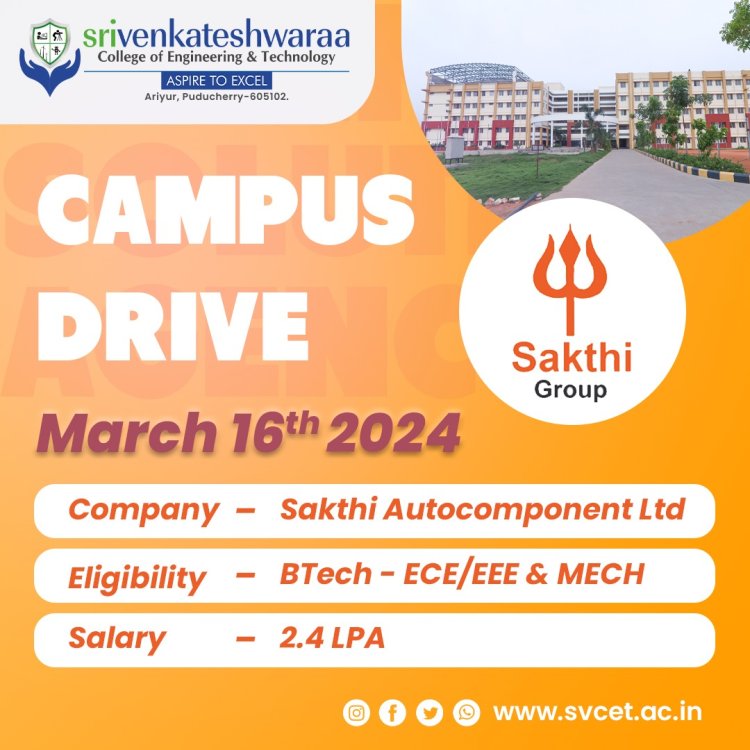 Placement Drives during January to March 2024 at SVCET
