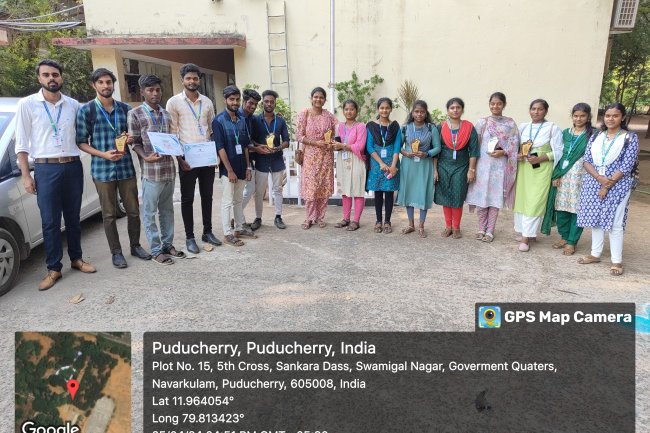 SVCET MBA DEPARTMENT PRIZE WINNERS AT PONDICHERRY UNIVERSITY COMMUNITY COLLEGE DURING APRIL 2024