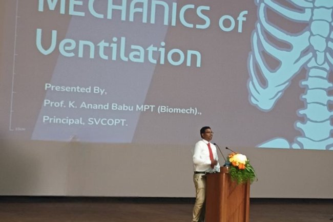 Our SVCOPT principal invited as a resource at Sri balaji vidyapeeth school of physiotherapy held on 7th june 2024