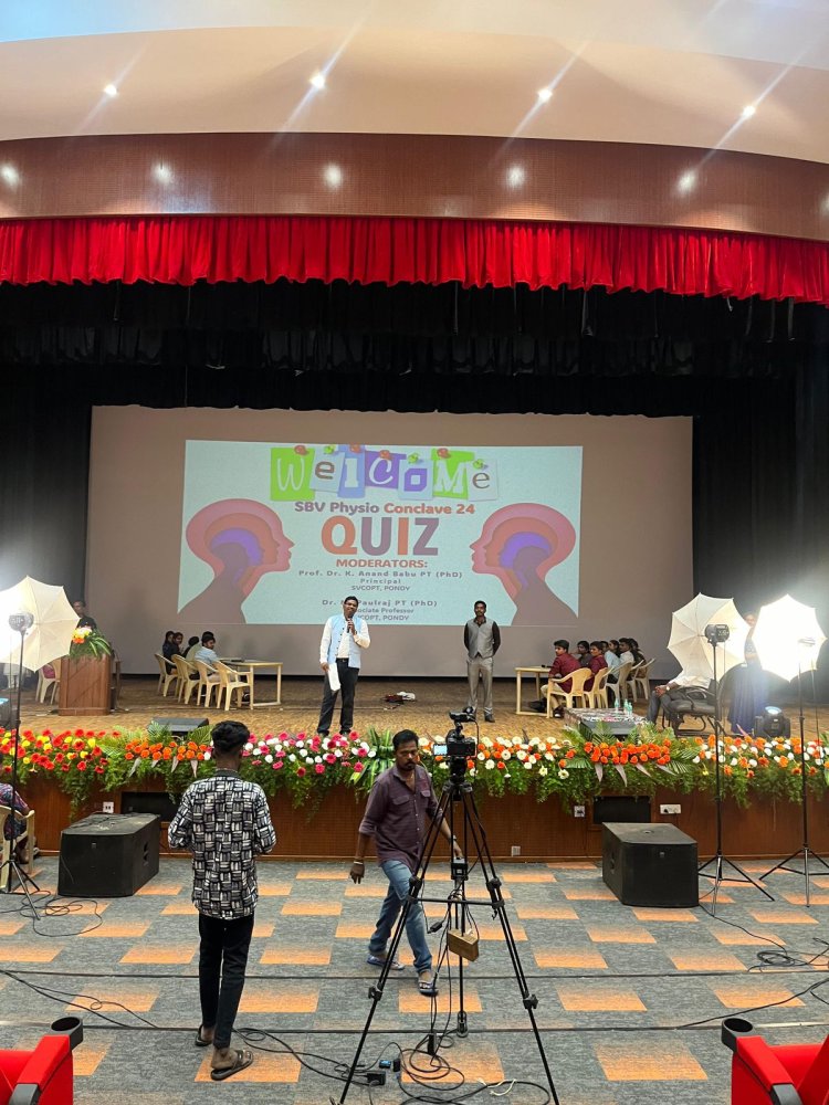 Physio quiz competition at Sri Balaji Vidyapeeth School of Physiotherapy, Chennai, on 7th June 2024