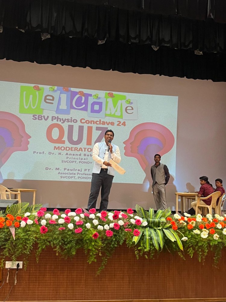 Physio quiz competition at Sri Balaji Vidyapeeth School of Physiotherapy, Chennai, on 7th June 2024