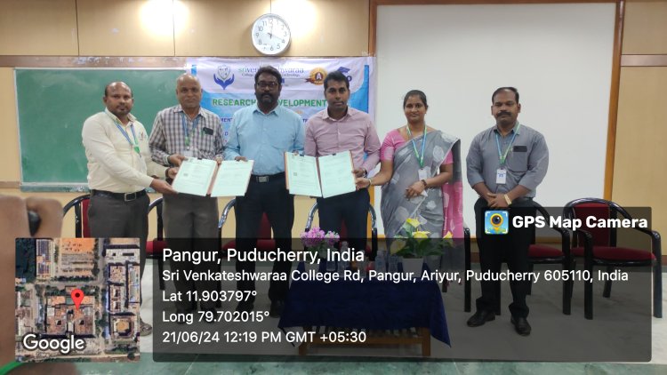 SVCET  Signed a MoU with Touch Solar Technologies Pvt Ltd Puducherry on 21st June 2024