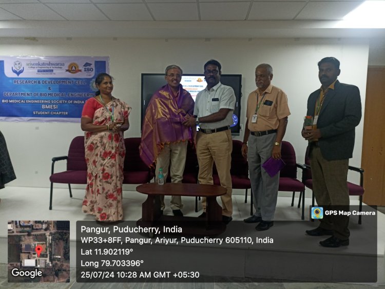 SVCET R and D Cell in association with Department of Bio Medical Engineering  inaugurated a Student Chapter of Bio Medical Engineering Society of India BMESI on 25th July 2024   