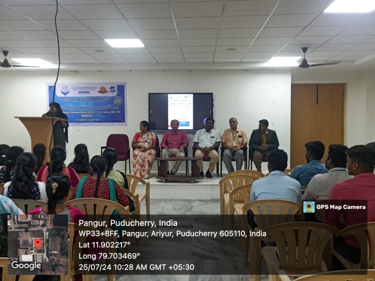 SVCET R and D Cell in association with Department of Bio Medical Engineering  inaugurated a Student Chapter of Bio Medical Engineering Society of India BMESI on 25th July 2024   