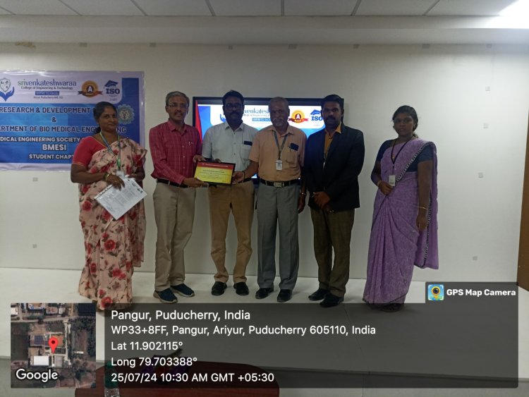 SVCET R and D Cell in association with Department of Bio Medical Engineering  inaugurated a Student Chapter of Bio Medical Engineering Society of India BMESI on 25th July 2024   