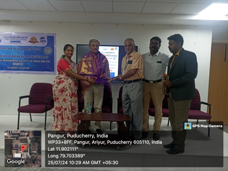 SVCET R and D Cell in association with Department of Bio Medical Engineering  inaugurated a Student Chapter of Bio Medical Engineering Society of India BMESI on 25th July 2024   