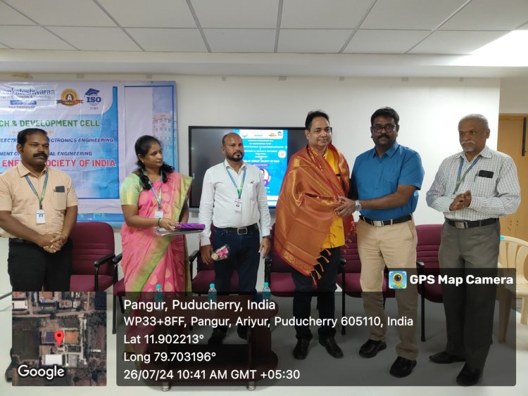 SVCET  R and D in association with  Department of Electrical and Electronics Engineering  and  Dept. of Mechanical Engineering inaugurated Chapter of Solar Energy Society of India  on 26th July 2024