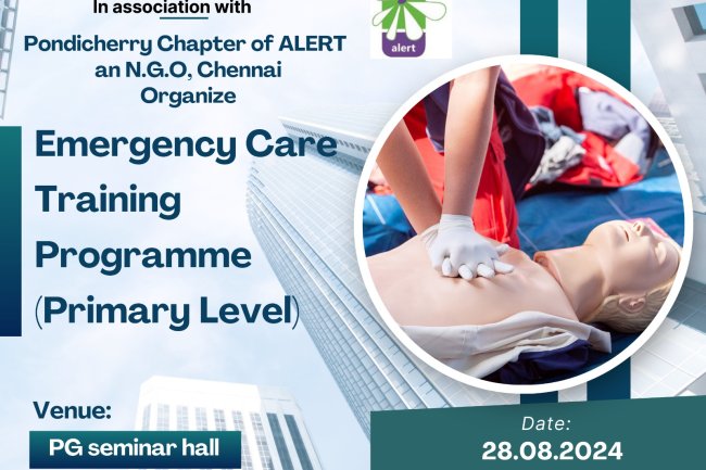 SVCET With  Pondicherry Chapter of ALERT conducted Emergency Care Training Programme on 28-8-2024
