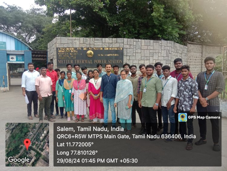 SVCET EEE Dept organized an Industrial Visit to the Mettur thermal Power Station on August  29th 2024