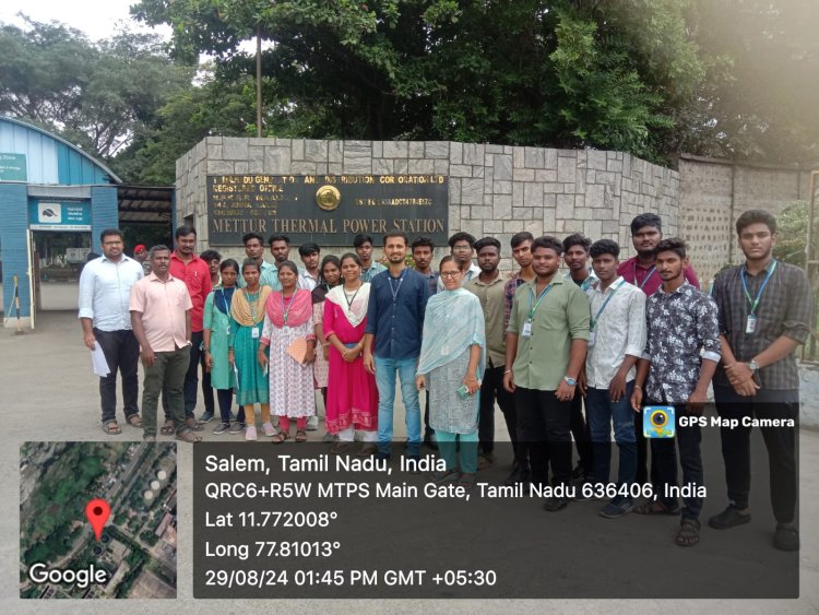 SVCET EEE Dept organized an Industrial Visit to the Mettur thermal Power Station on August  29th 2024